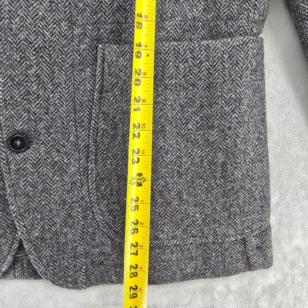 Relwen Size Medium Sweatshirt Trap Blazer Gray Herringbone Wool Jacket NEW - Picture 6 of 8